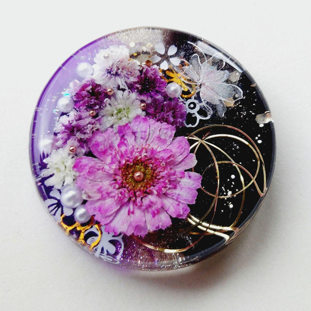 【1696】レジン　マトリカリア　ヘアゴム　ポニーフック　ブロ―チ　ハンドメイド