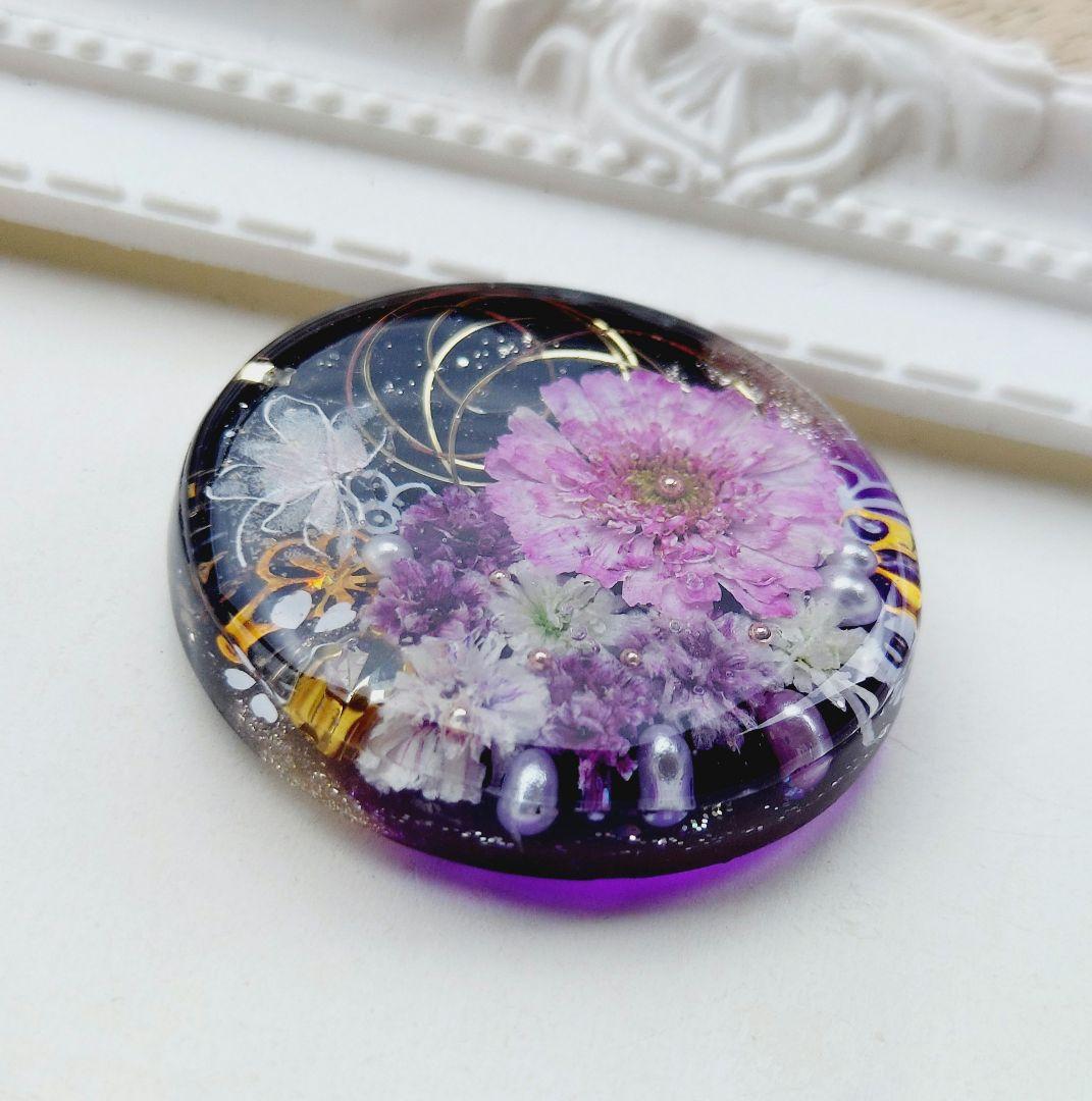 【1696】レジン　マトリカリア　ヘアゴム　ポニーフック　ブロ―チ　ハンドメイド