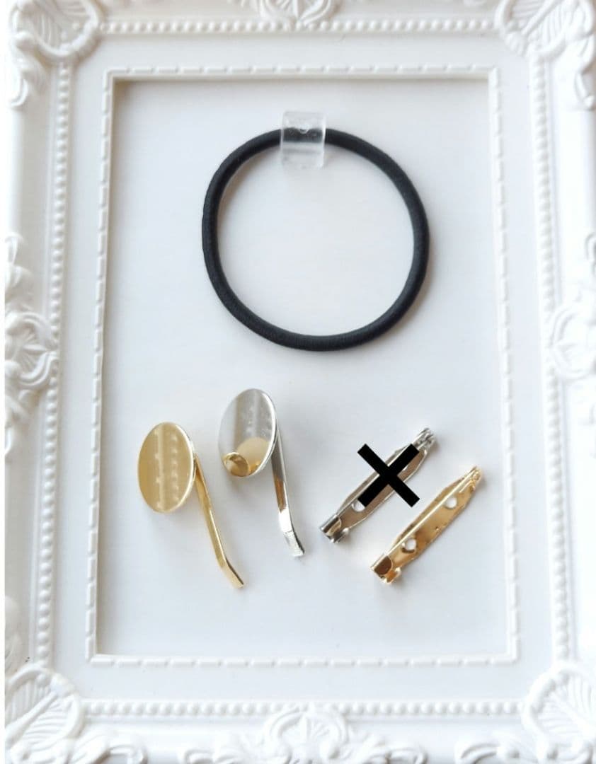 【1696】レジン　マトリカリア　ヘアゴム　ポニーフック　ブロ―チ　ハンドメイド