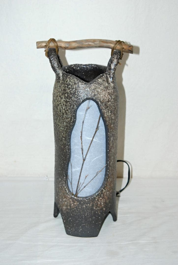 (有) ヤマタツ陶業 信楽焼 陶器 へちもん 手桶あかり 屋内灯 ライト 照明