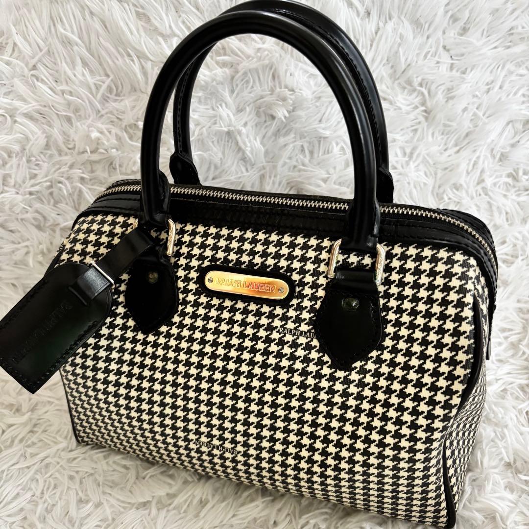 RALPH LAUREN ラルフローレン ミニボストンバッグ PVC 千鳥格子柄