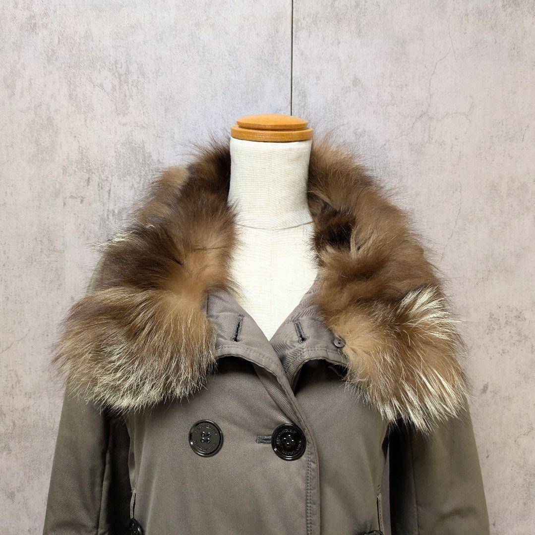 【美品】バーバリーブルーレーベル ファー付きトレンチコート ノバチェック