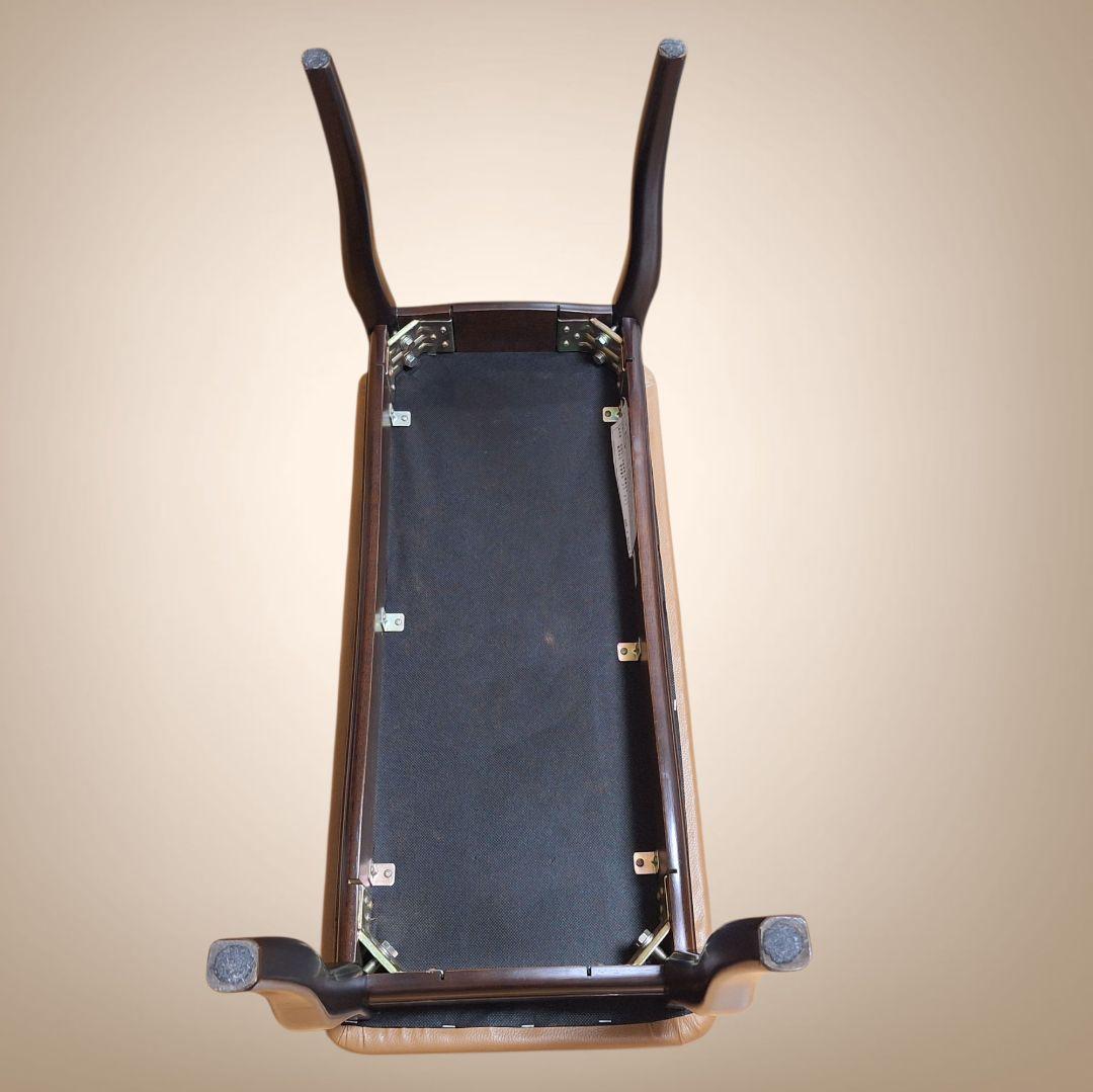 アンティーク風　テレフォンベンチ　ベージュ 合成皮革