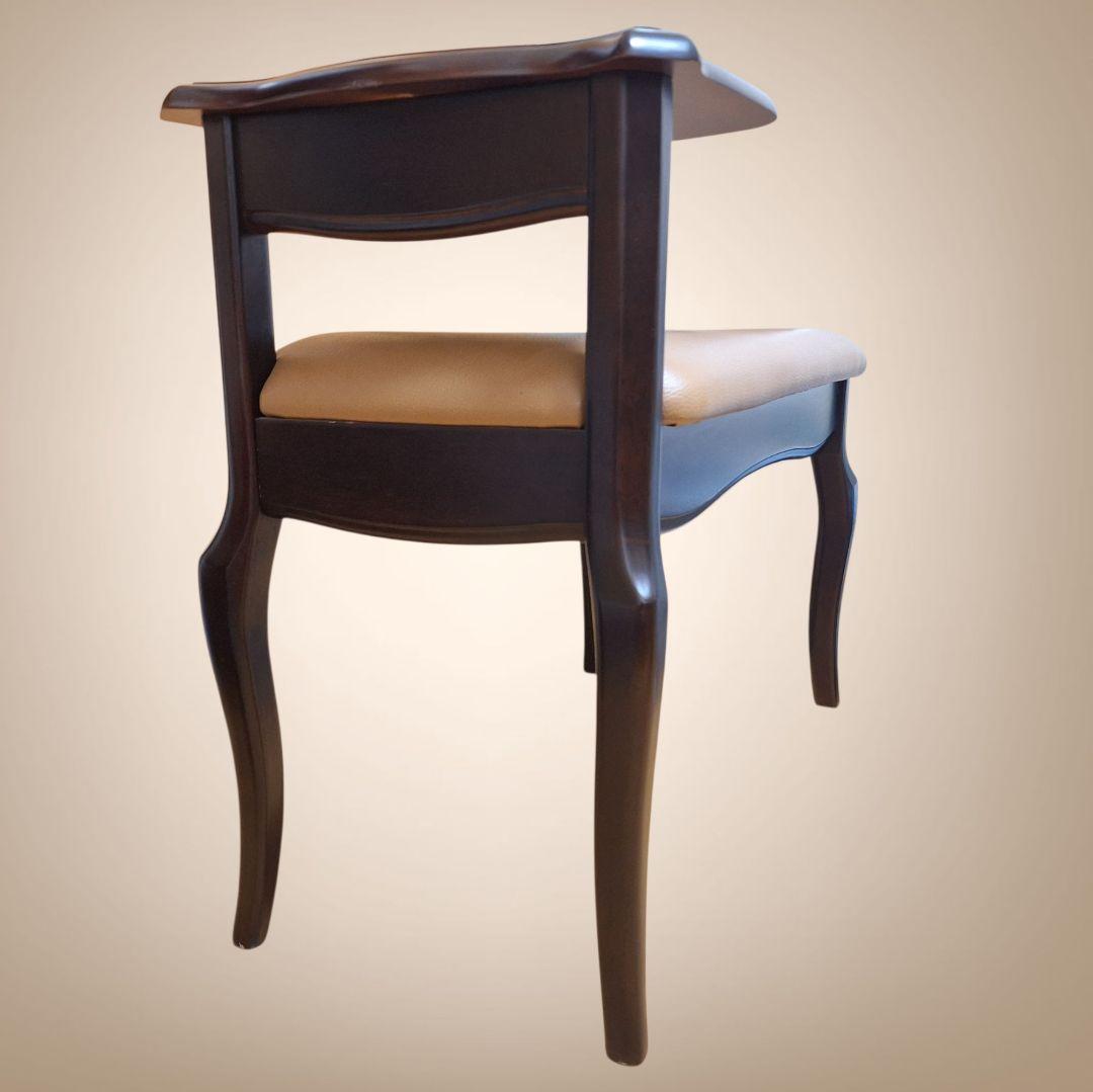 アンティーク風　テレフォンベンチ　ベージュ 合成皮革