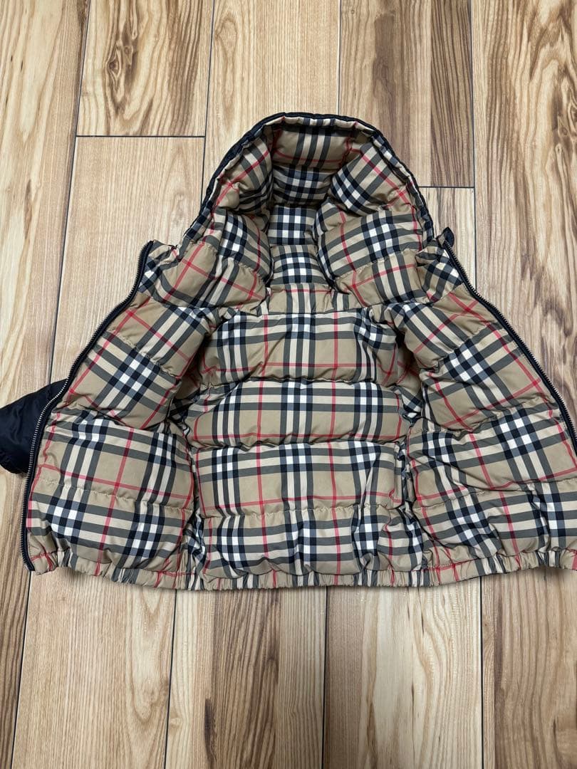 バーバリーチルドレン 2Y 92 ダウンコート リバーシブル