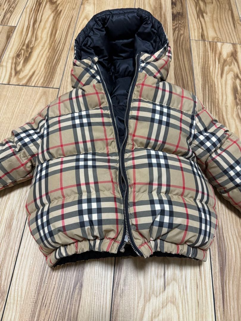 バーバリーチルドレン 2Y 92 ダウンコート リバーシブル