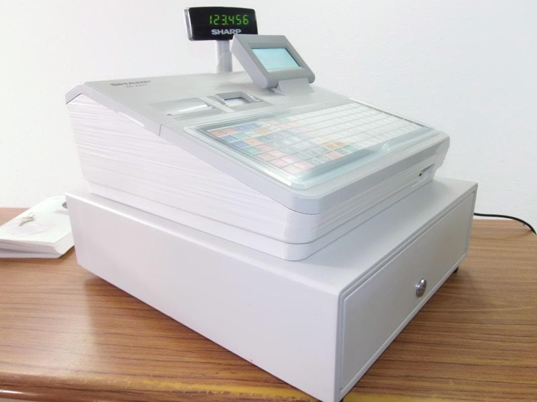 新品カバー 店名設定無料 SHARP XE-A417W レジスター 250508