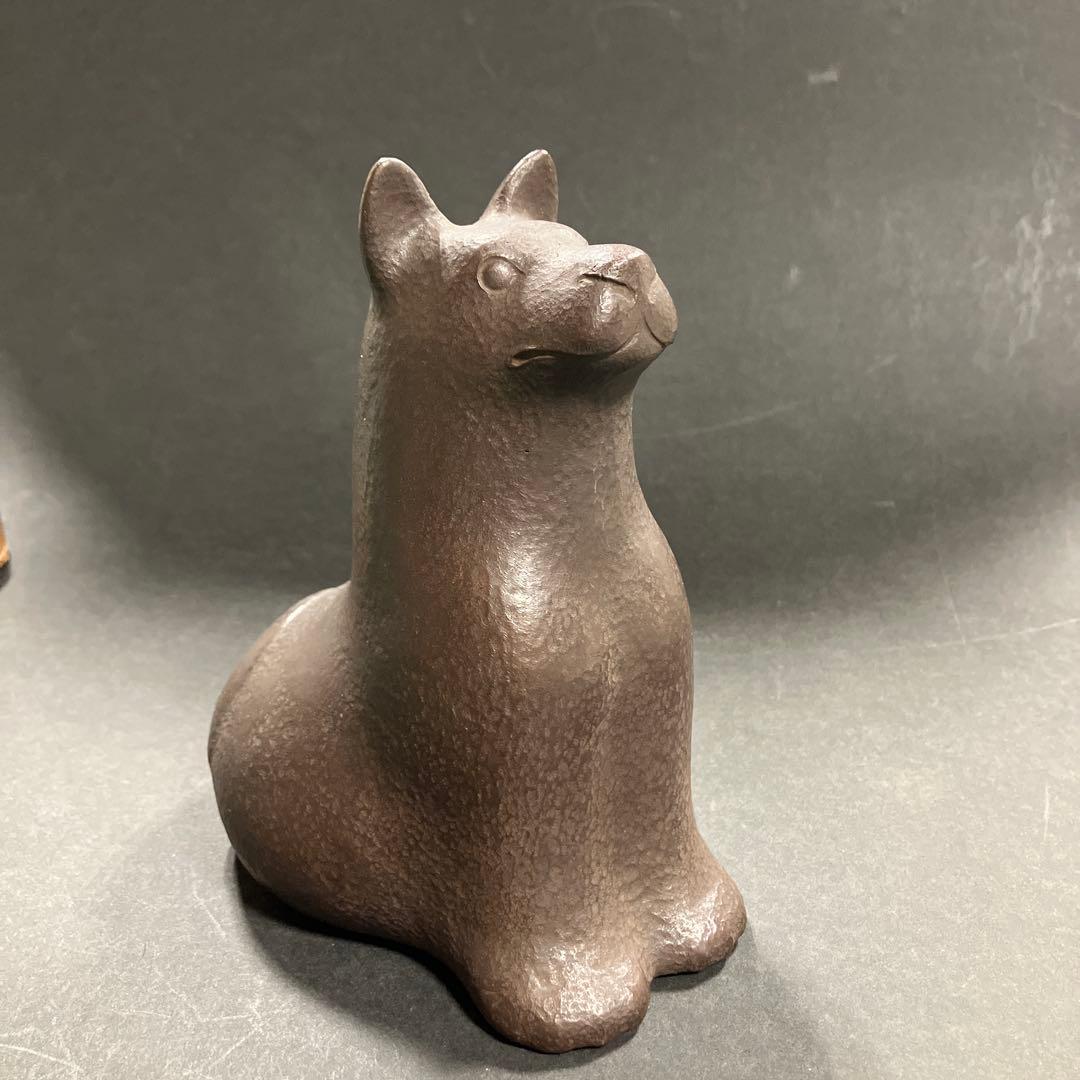 ブロンズ製犬・恩愛、木箱入り