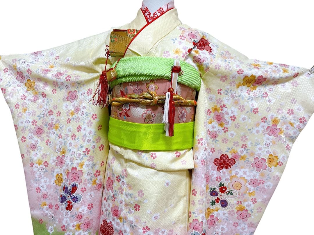 パステル黄色♡七五三　7歳　フルセット　一式　ピンク