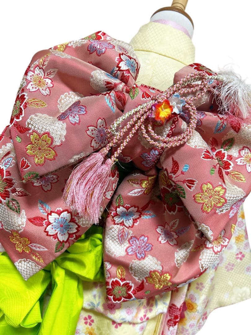 パステル黄色♡七五三　7歳　フルセット　一式　ピンク