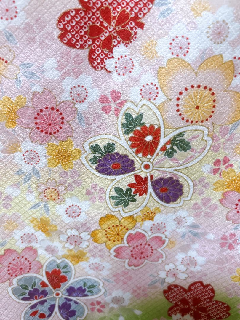 パステル黄色♡七五三　7歳　フルセット　一式　ピンク