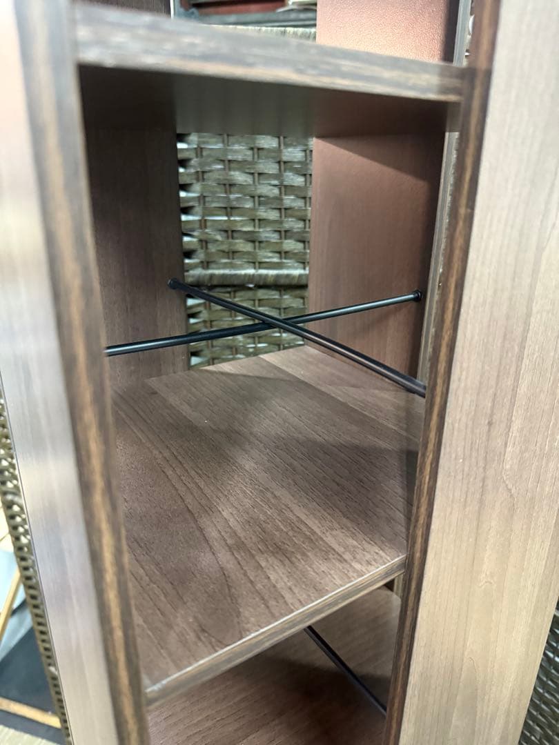 【美品】山善　回転本棚8段　コミックラック　DSRR-8(WL) ウォールナット