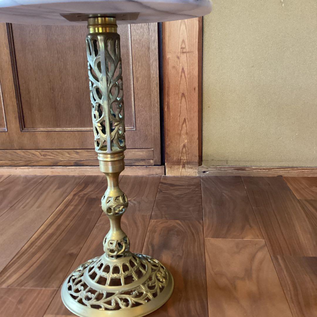 大理石と金属製のクラシックテーブル　花台　フラワースタンド