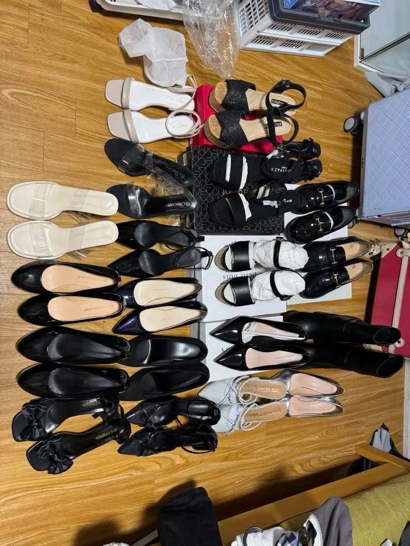 ブラック オープントゥ ハイヒール　美品/まとめ売り