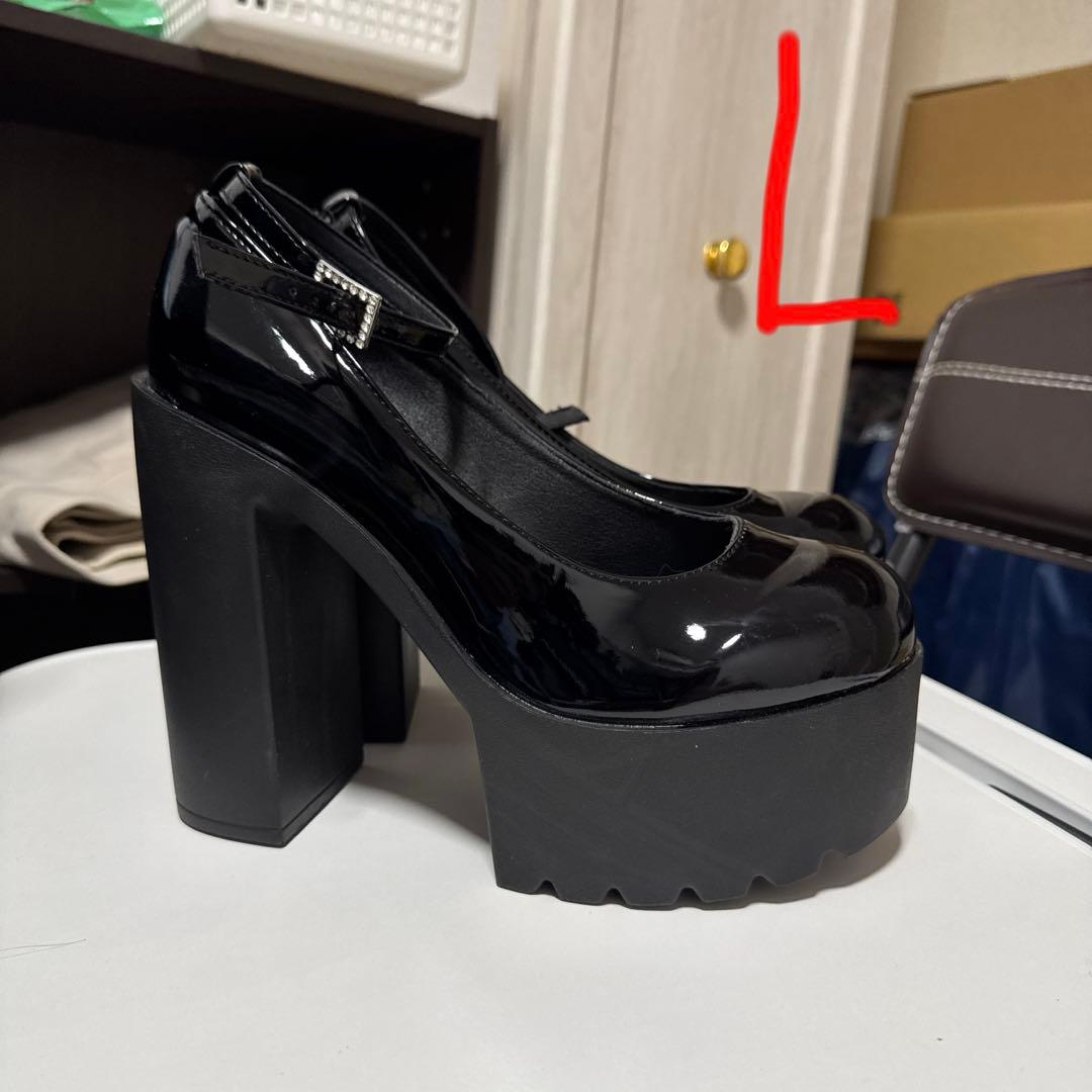 ブラック オープントゥ ハイヒール　美品/まとめ売り