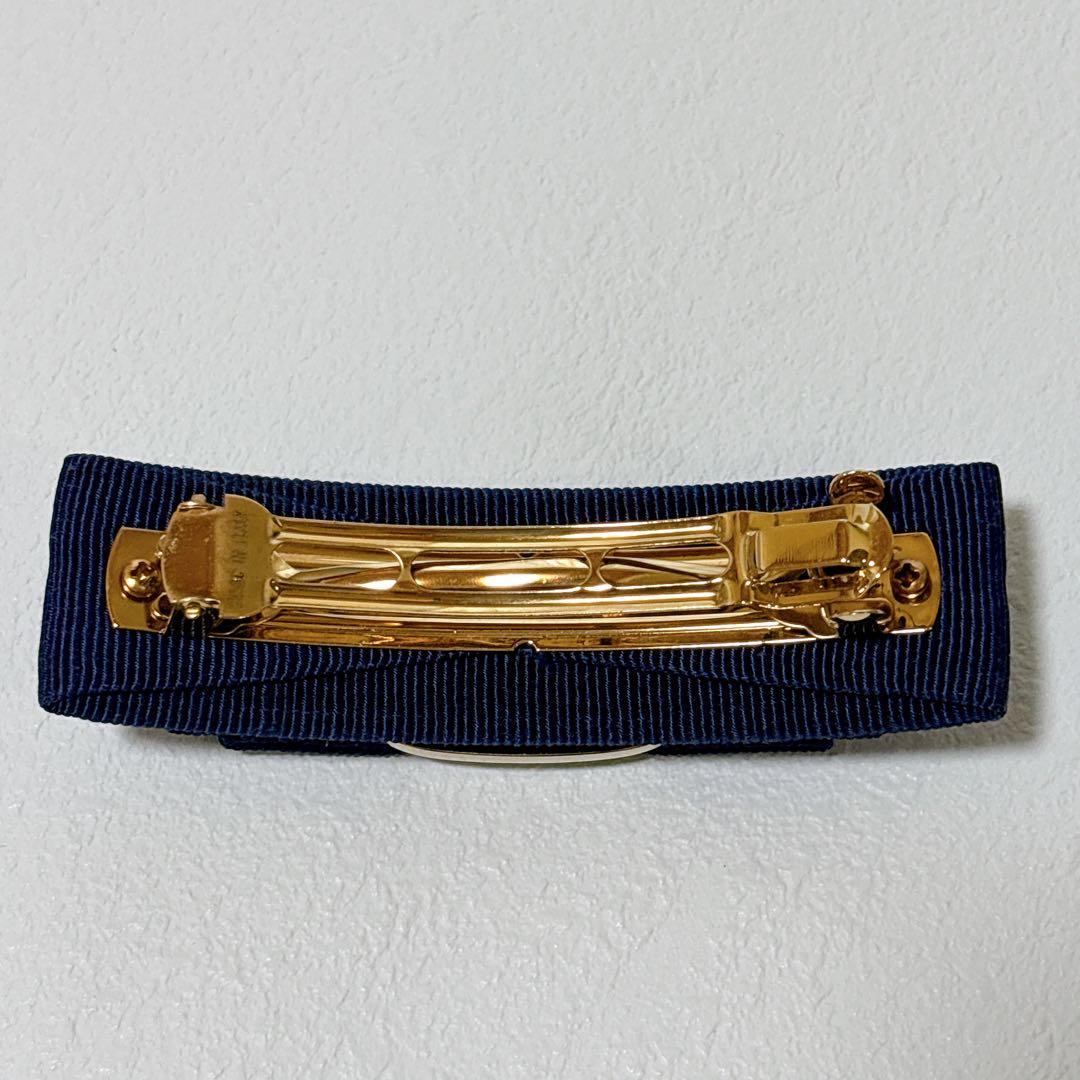 サルヴァトーレフェラガモ ヴァラリボン バレッタ ゴールド ブルー