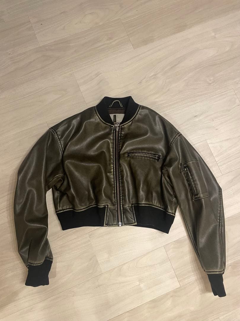 TNko! SLY VINTAGE F/LEATHER CROP ブルゾン