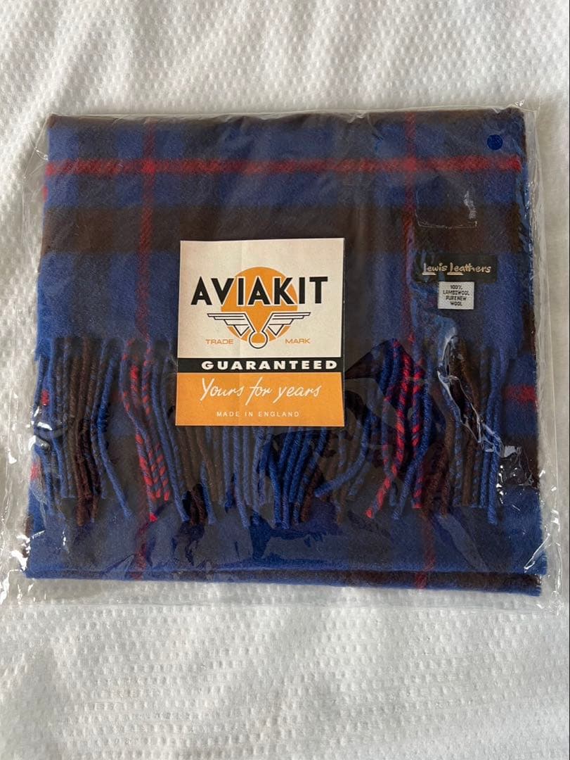 ルイスレザー　タータンチェックマフラー