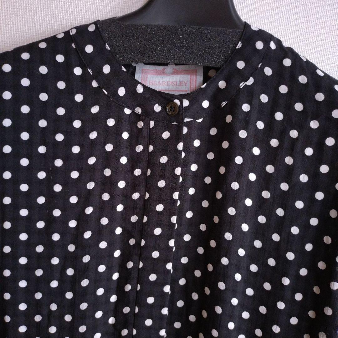 ちょこ☆BEARDSLEY ビアズリードットギャザーボリューム袖ワンピース