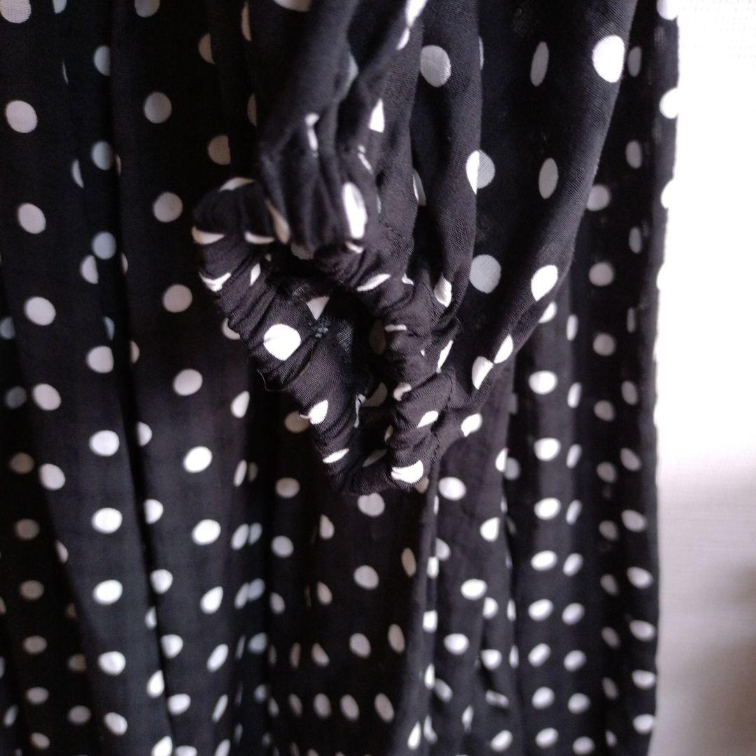 ちょこ☆BEARDSLEY ビアズリードットギャザーボリューム袖ワンピース