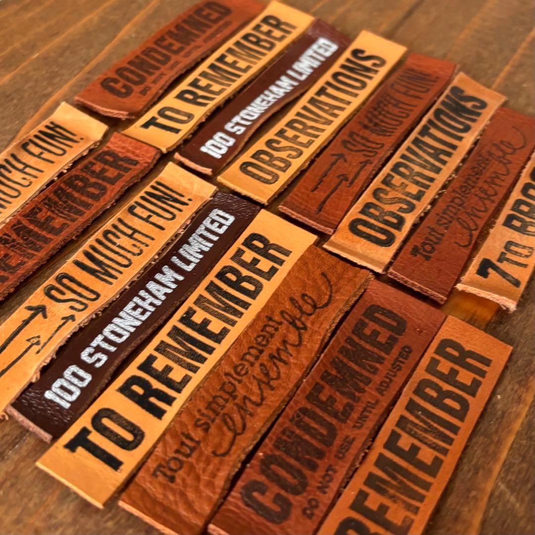 ビンテージ革タグ　レザータグ　細長タグセットブラウンキャメル系②870