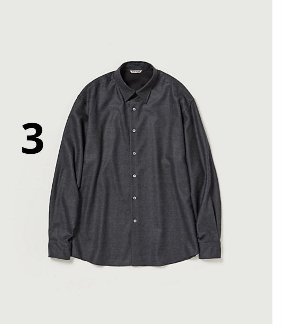 【未使用】AURALEE SUPER LIGHT WOOL SHIRT サイズ3