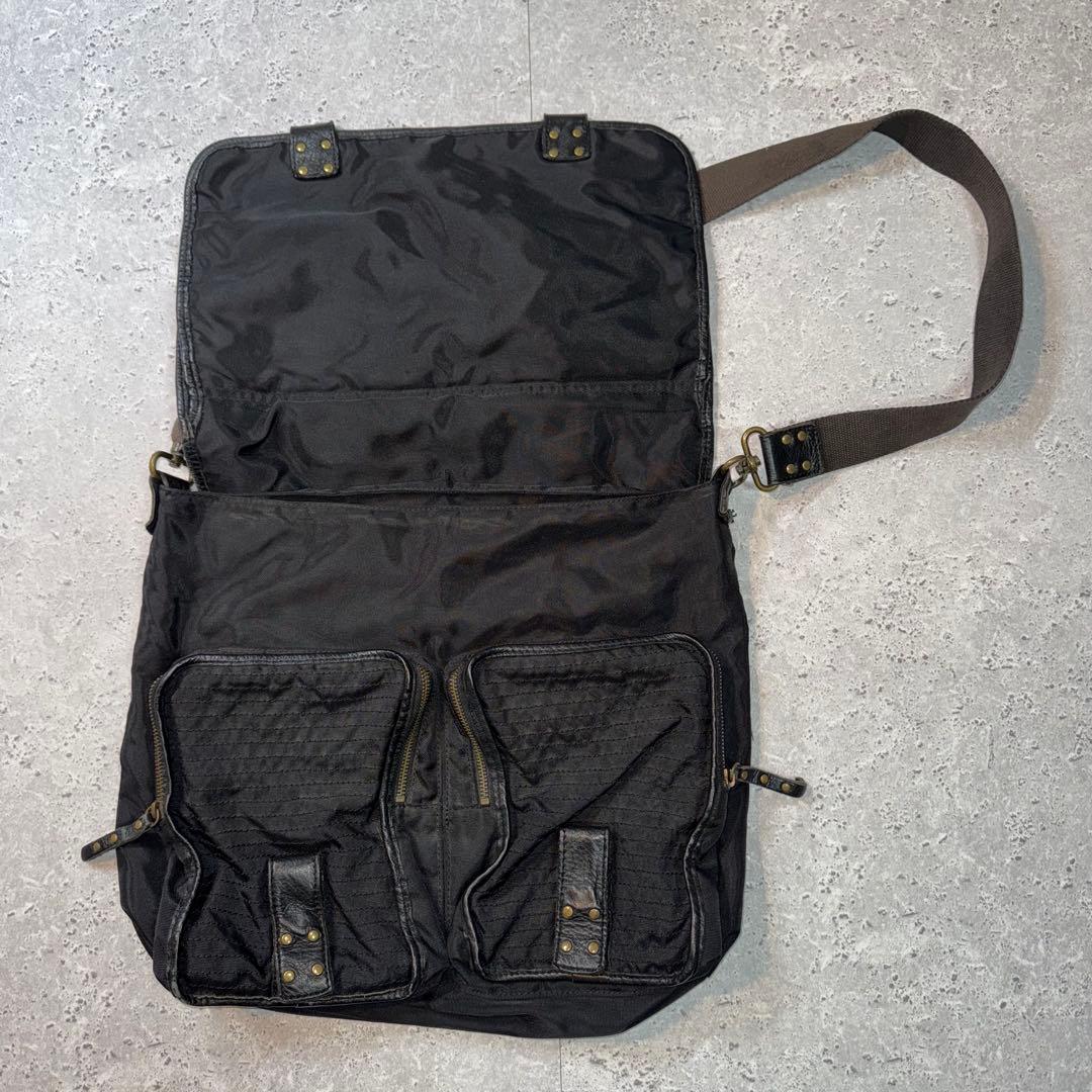 バッグ OLD DIESEL leather messenger bag black