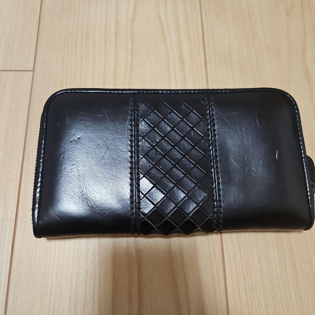 Bottega Veneta ブラック長財布 イントレチャート