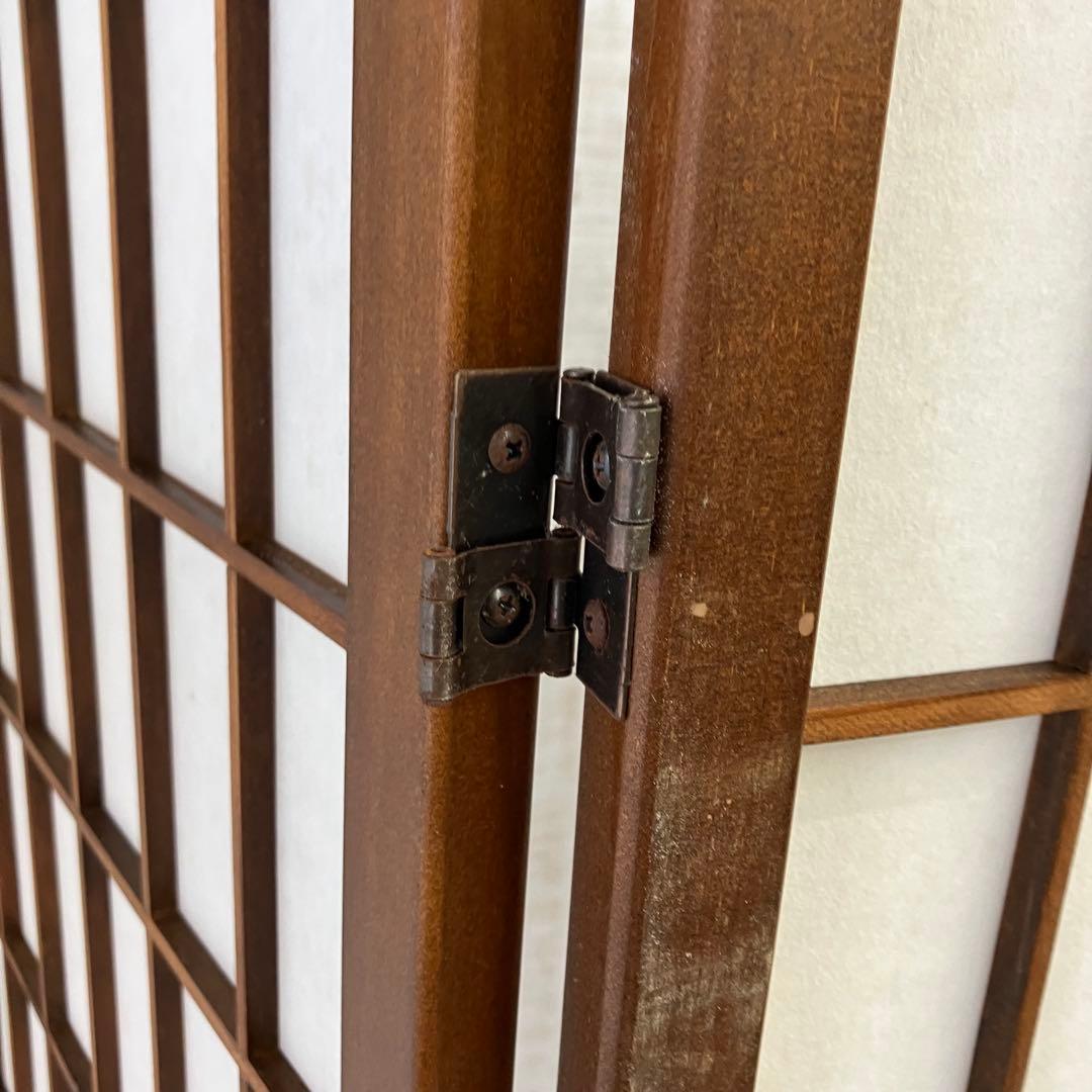 昭和レトロ 和モダン 木製 5連格子 障子パーテーション 間仕切り 仕切り 衝立