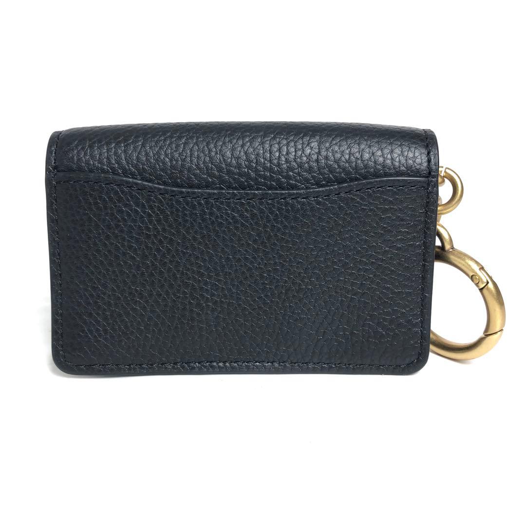 【美品】COACH コーチ キーホルダー チャーム ミニポーチ レザー ブラック