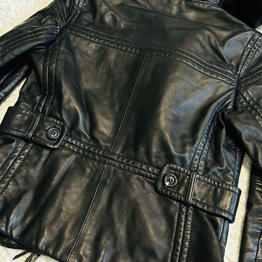 【チヴィディーニ CIVIDINI】イタリア製ラムレザージャケット　黒　 38