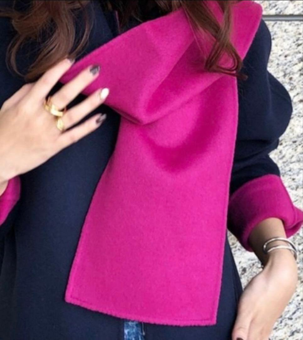 デミルクスビームス　ウール　リバーコート　リバーシブルロングコート　36美品