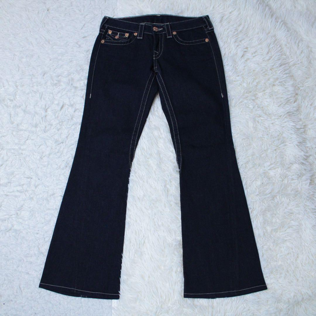 美品 TRUE RELIGION JOEY フレアデニムパンツ インディゴ 27