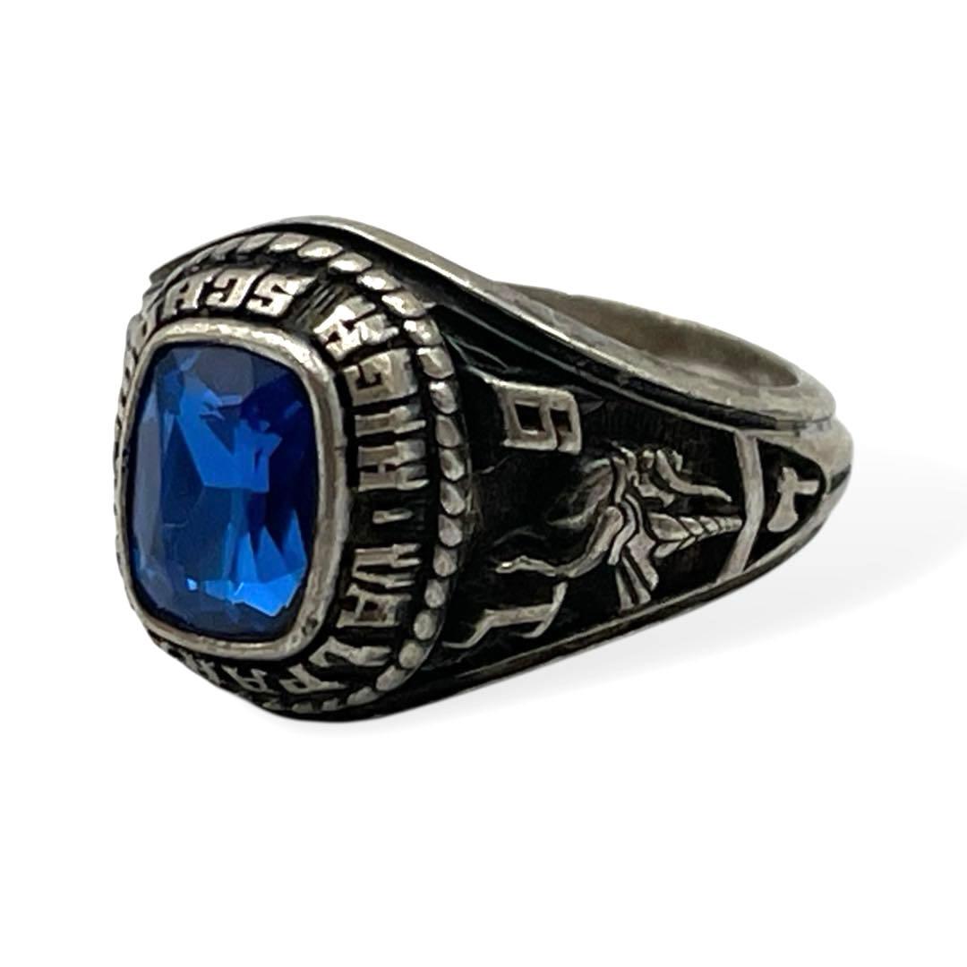 JOSTENS カレッジリング シルバー ブルーストーン 12号