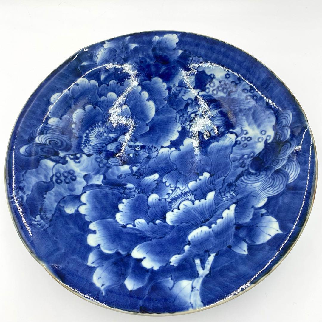 【希少！！】【新品】有田焼福泉窯染付龍絵飾り皿　美術品