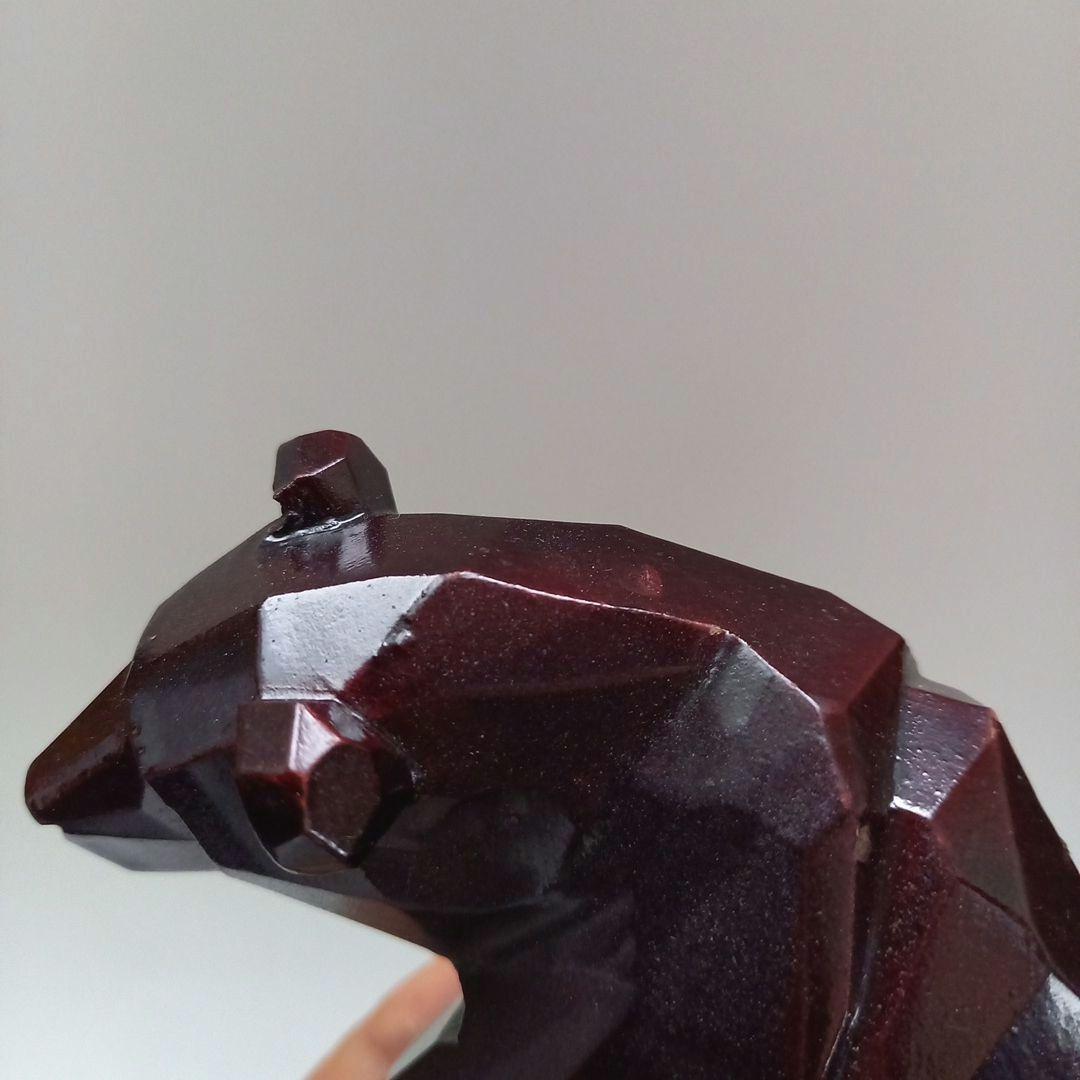 木彫りの熊　民芸　北海道土産　熊の置物　カット彫り　八雲