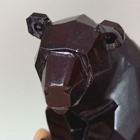 木彫りの熊　民芸　北海道土産　熊の置物　カット彫り　八雲