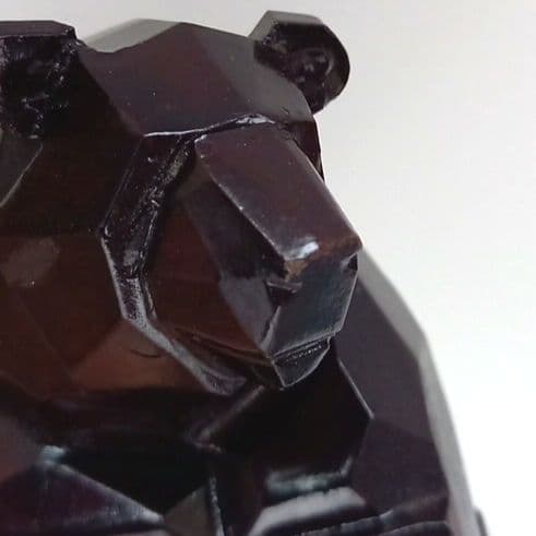 木彫りの熊　民芸　北海道土産　熊の置物　カット彫り　八雲