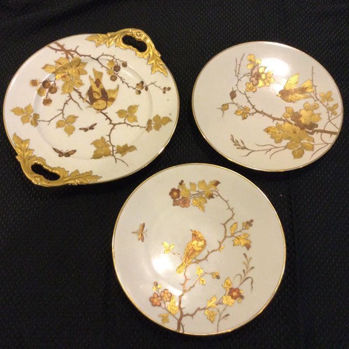 アンティーク金彩プレート 3枚セット