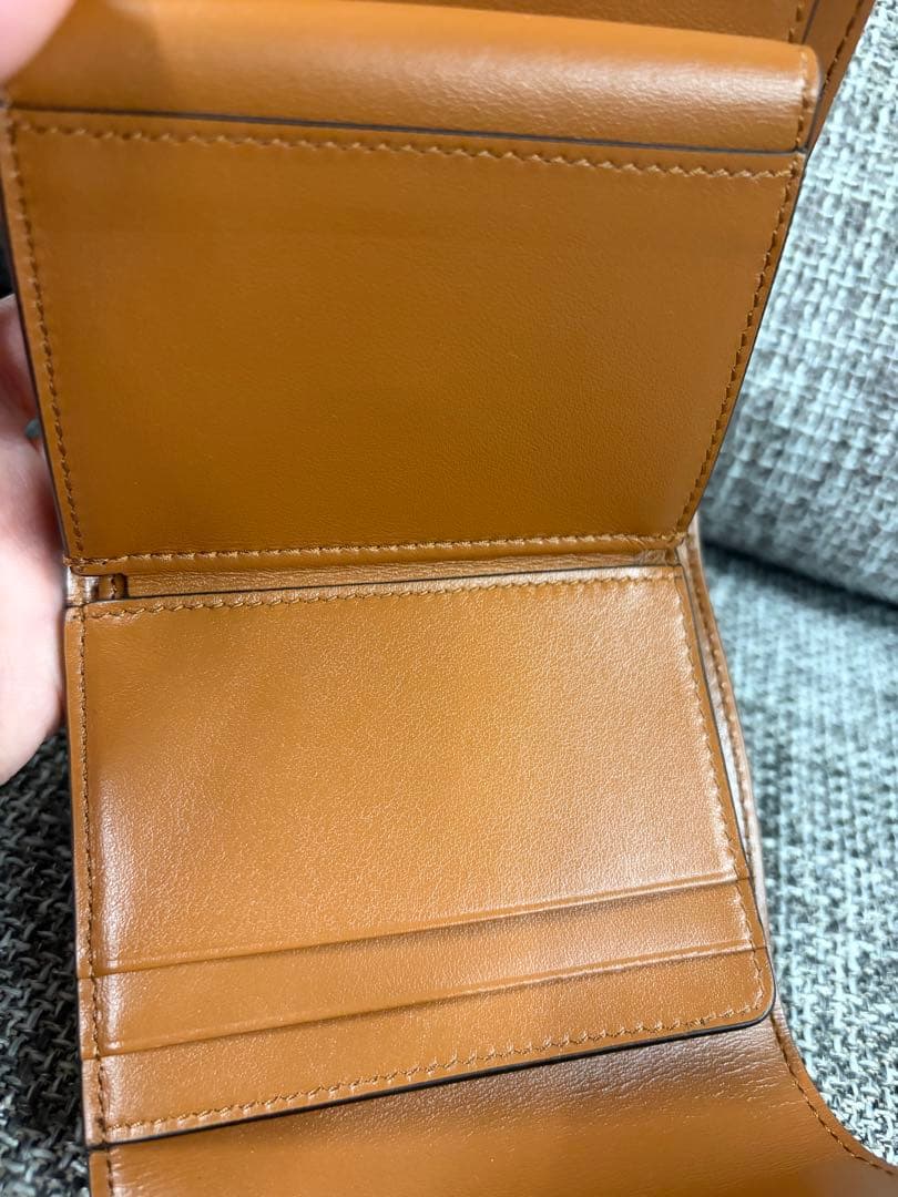 セリーヌ　トリオンフ　スモール　ウォレット　3つ折り財布　キャンバス×レザー