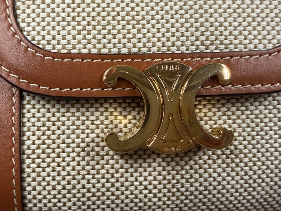 セリーヌ　トリオンフ　スモール　ウォレット　3つ折り財布　キャンバス×レザー