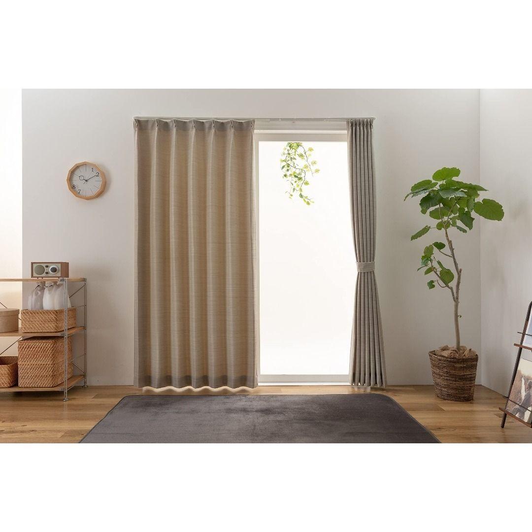 ベージュ ストライプカーテン 標準サイズ