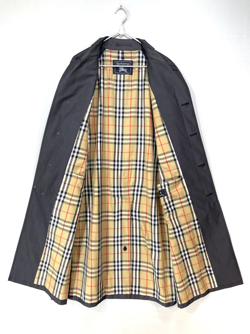 603 OLD Burberrys 上質 サテン地 ステンカラー コート 175