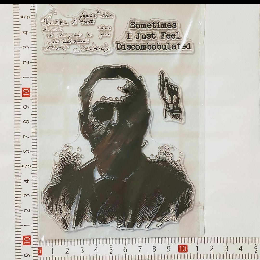 (101)【海外製 】クリアスタンプ ヴィンテージ 紳士 肖像画