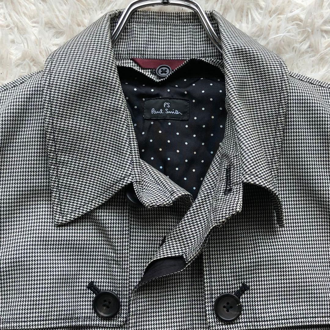 【美品】ポールスミス　トレンチコート　L 千鳥格子　カシミヤライナー　比翼