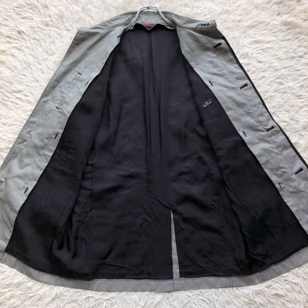 【美品】ポールスミス　トレンチコート　L 千鳥格子　カシミヤライナー　比翼