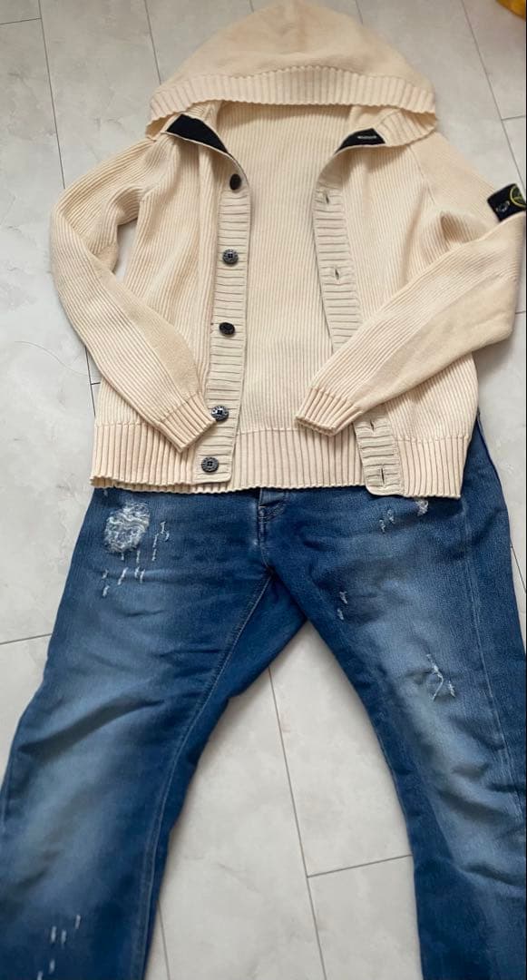 STONE  ストーンアイランドフード付きカーディガン