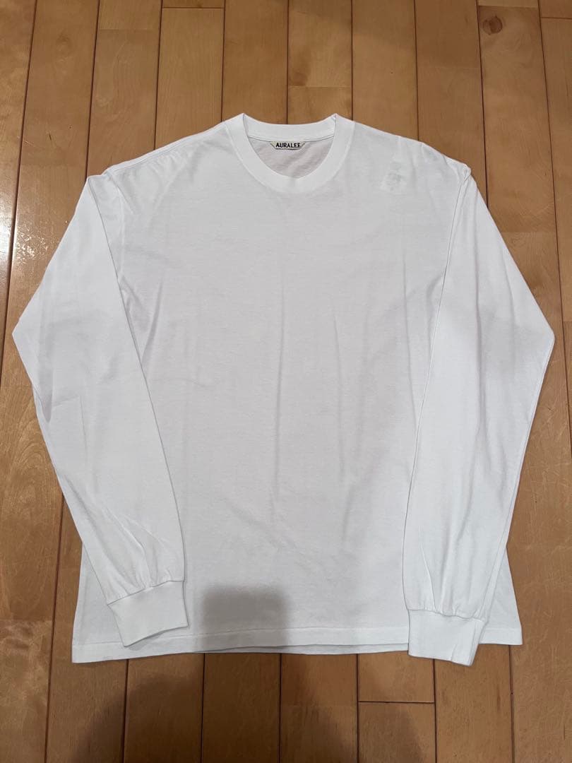 AURALEE オーラリー SEAMLESS L/S TEE ロンT ホワイト
