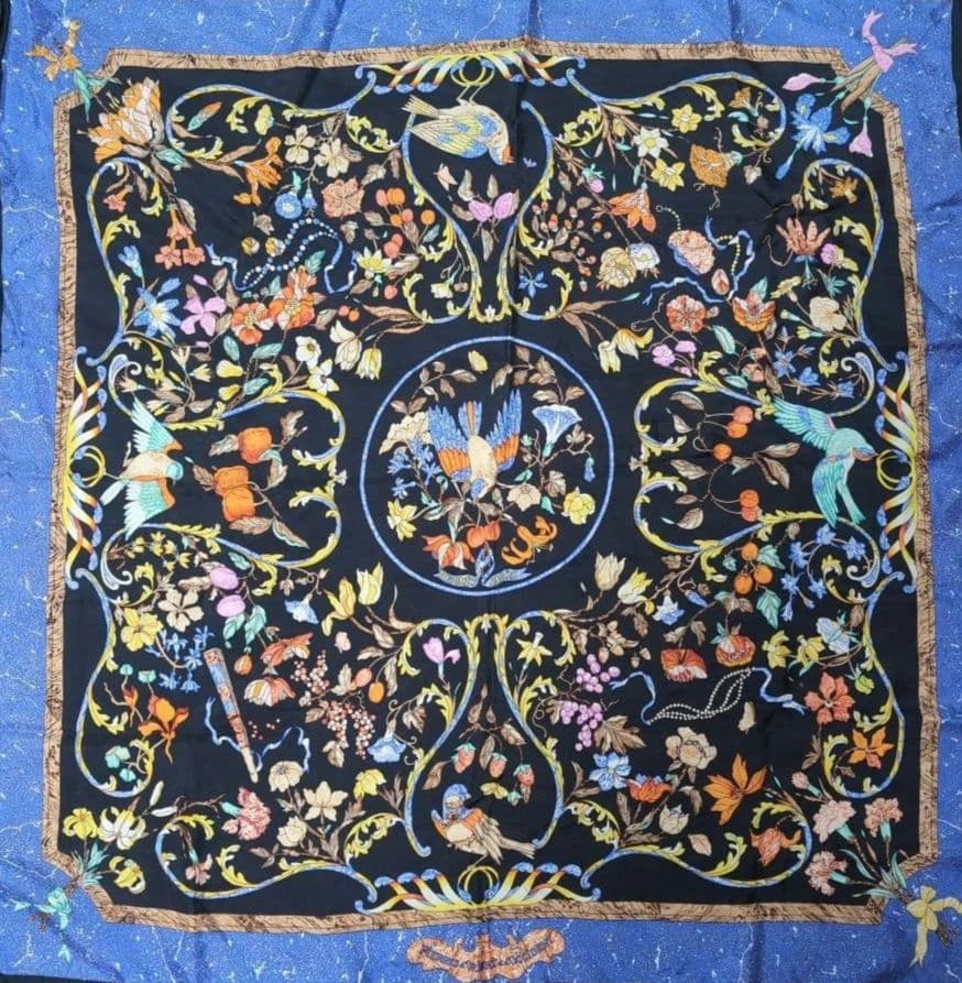 エルメス　HERMES　スカーフ　カレ90　東洋の石と西洋の石細工