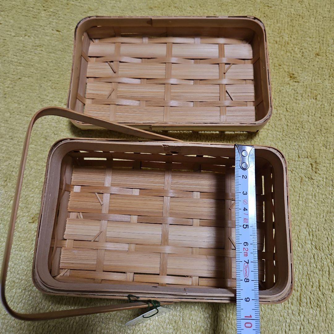 【新品】竹巧彩　お弁当箱　おむすび箱　長方形　豆腐カゴ　小物入れ